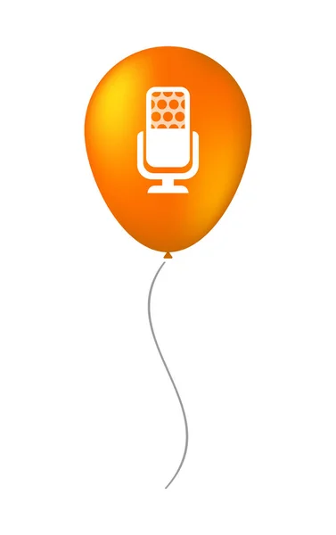 Isolated air balloon with  a microphone sign — Stock Vector