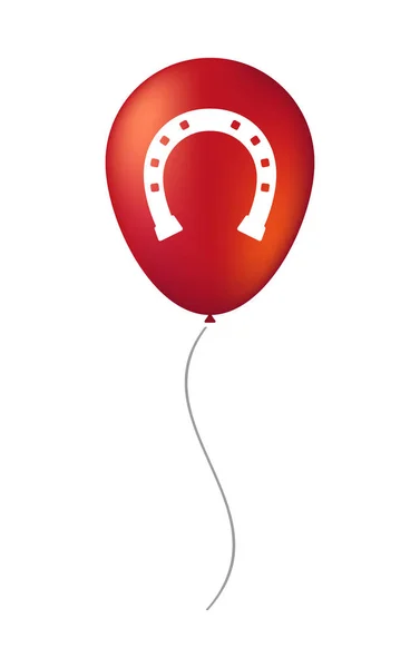 Isolierter Luftballon mit Hufeisenschild — Stockvektor
