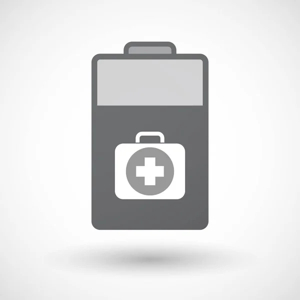 Ikona baterii na białym tle z ikoną zestaw pierwszej pomocy — Wektor stockowy