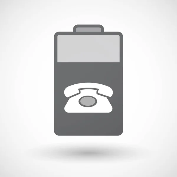 Akku-Ikone mit Retro-Telefonschild — Stockvektor