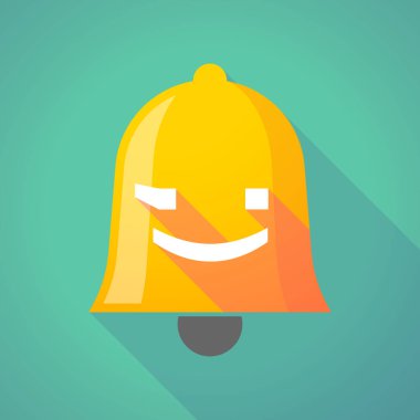 Uzun gölge zil simgesini wink metin yüz ifade ile