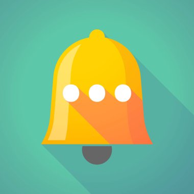 Uzun gölge zil simgesini üç nokta ortografik işareti