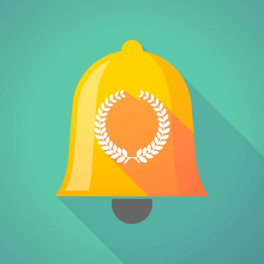 Uzun gölge zil simgesini defne taç işaretiyle