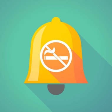 Uzun gölge zil simgesini bir Sigara İçilmez işareti ile