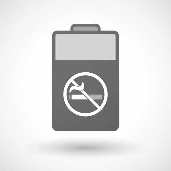 Bir Sigara İçilmez işareti ile izole pil simgesi — Stok Vektör