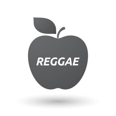 İzole elma meyve Reggae metinle