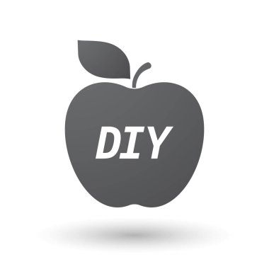 İzole elma meyve DIY metinle