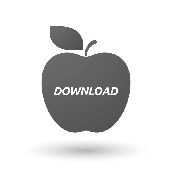 Isolierte Apfelfrüchte mit dem Text-Download — Stockvektor