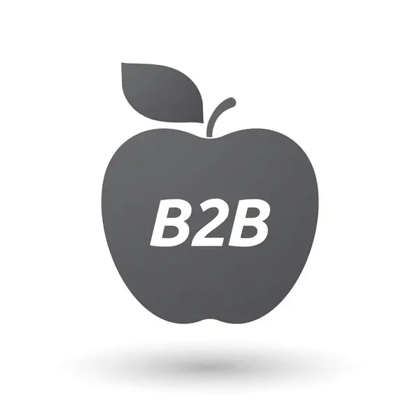 Izolované jablko ovoce s textem B2b — Stockový vektor