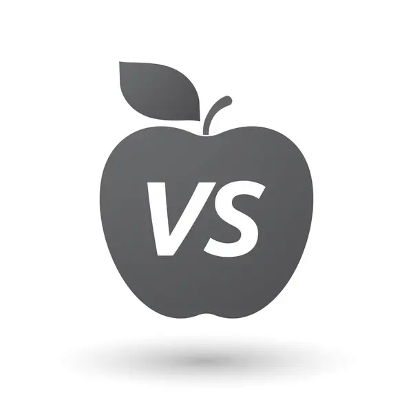 Pommes isolées avec le texte VS — Image vectorielle