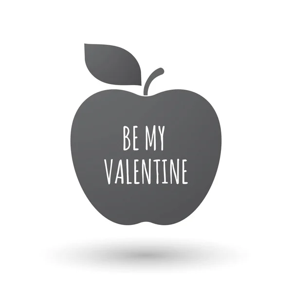 Elszigetelt apple gyümölcs a szöveget Be My Valentine — Stock Vector