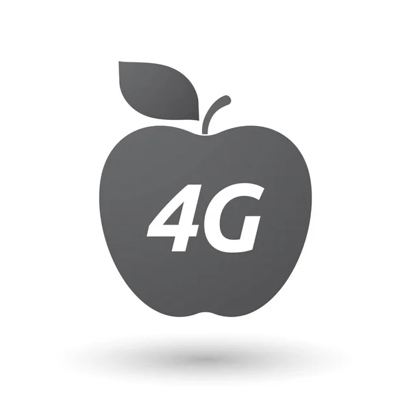 Fruta de maçã isolada com o texto 4G — Vetor de Stock