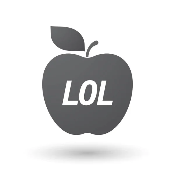 Geïsoleerde apple fruit met de tekst Lol — Stockvector