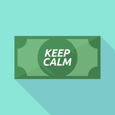 Uzun gölge banknot tutmak sakin metinle