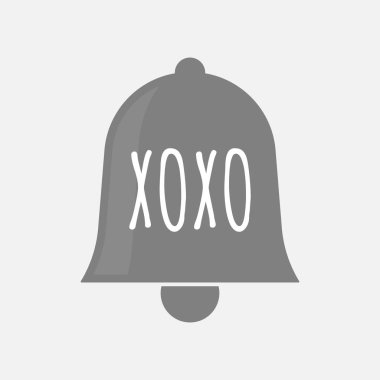 Xoxo metinle izole zil simgesini