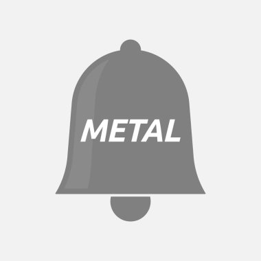 İzole zil simgesini metin Metal ile