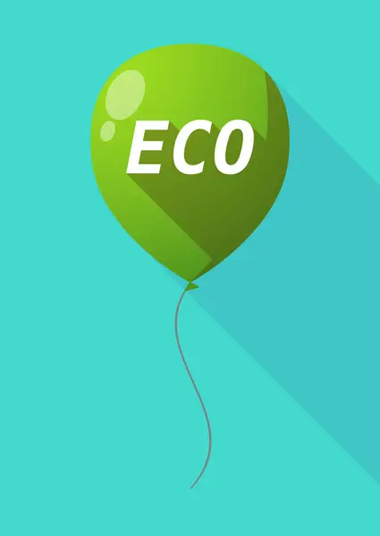 Långa skugga ballong med texten Eco — Stock vektor