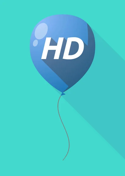 Довга кулька тіні з текстом HD — стоковий вектор