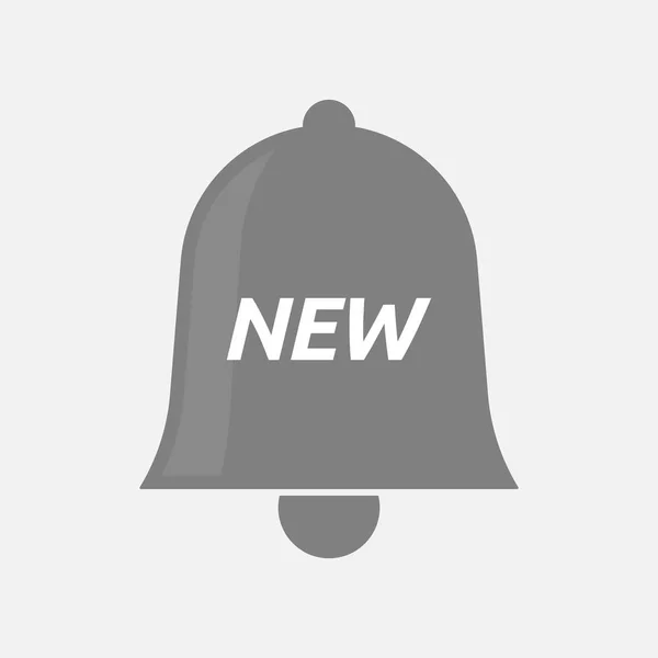 Isolée icône cloche avec le texte NOUVEAU — Image vectorielle