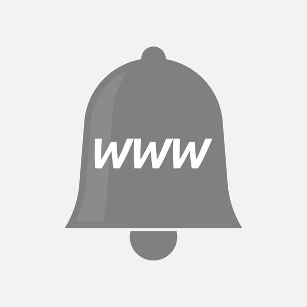 Icono de campana aislada con el texto WWW — Vector de stock
