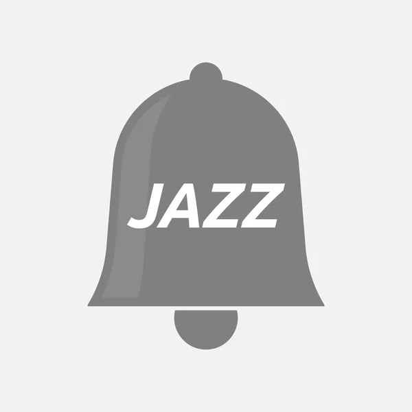 Icono de campana aislada con el texto JAZZ — Vector de stock