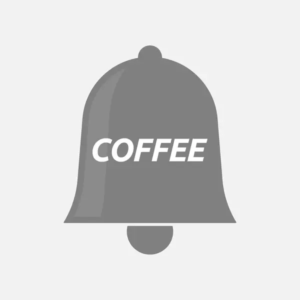 孤立的铃铛图标上有文字咖啡 — 图库矢量图片