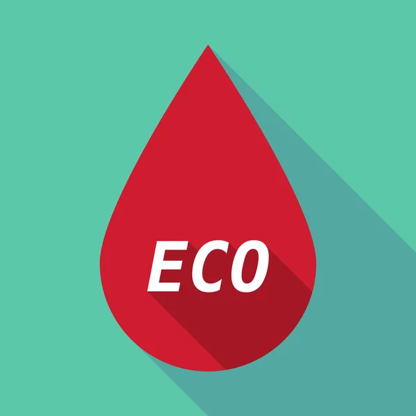Lange schaduw bloed drop met de tekst Eco — Stockvector