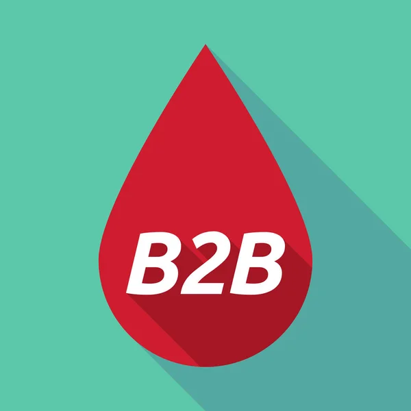 Dlouhý stín kapkou krve s textem B2b — Stockový vektor