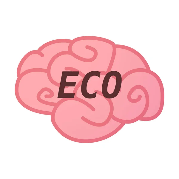 Geïsoleerde hersenen icoon met de tekst Eco — Stockvector