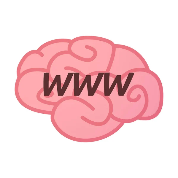 离体的脑图标上有文字 Www — 图库矢量图片