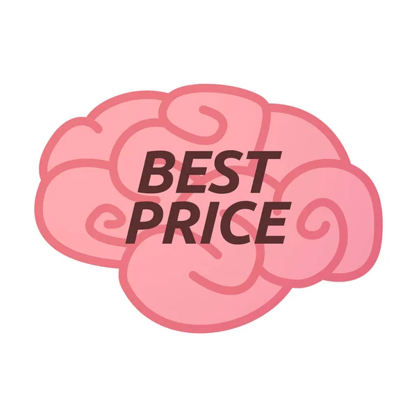 Isolierte Gehirn-Symbol mit dem Text besten Preis — Stockvektor