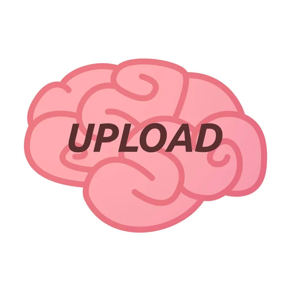 Geïsoleerde hersenen icoon met de tekst uploaden — Stockvector