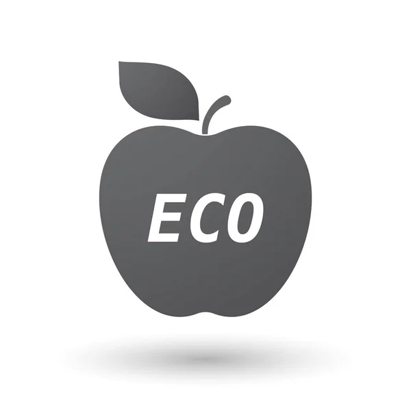 Fruta de maçã isolada com o texto ECO — Vetor de Stock