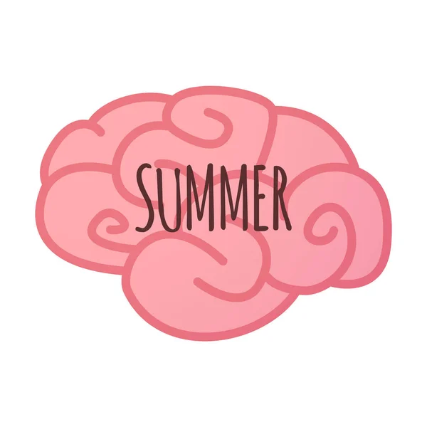 Geïsoleerde hersenen icoon met de tekst zomer — Stockvector