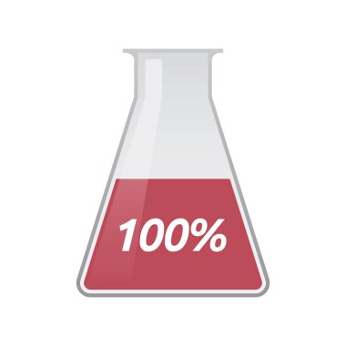 Isolated test tube with    the text 100%