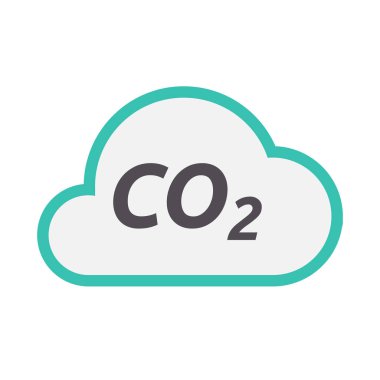 Metin Co2 ile izole bulut simgesi