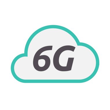 6g metin simgesiyle izole bulut