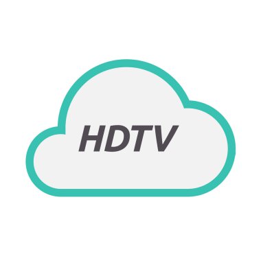 Metin Hdtv ile izole bulut simgesi
