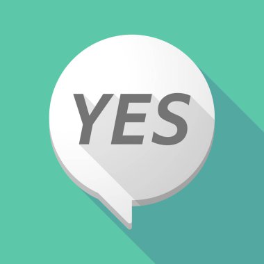 Uzun çizgi roman balon metni ile Evet gölge