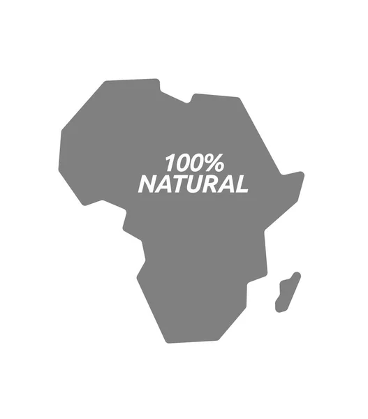 Isolated Africa map with    the text 100% NATURAL — Stock Vector