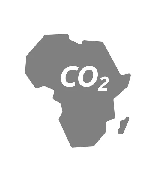 Isolated Africa map with    the text CO2 — Stock Vector