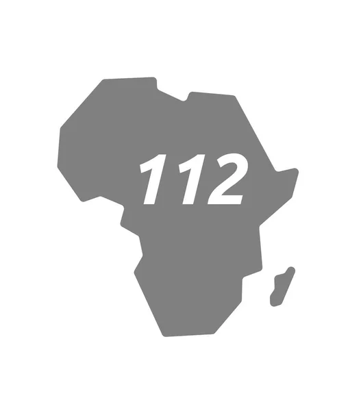 Mappa Africa isolata con il testo 112 — Vettoriale Stock