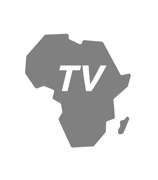 Mapa isolado da África com o texto TV —  Vetores de Stock