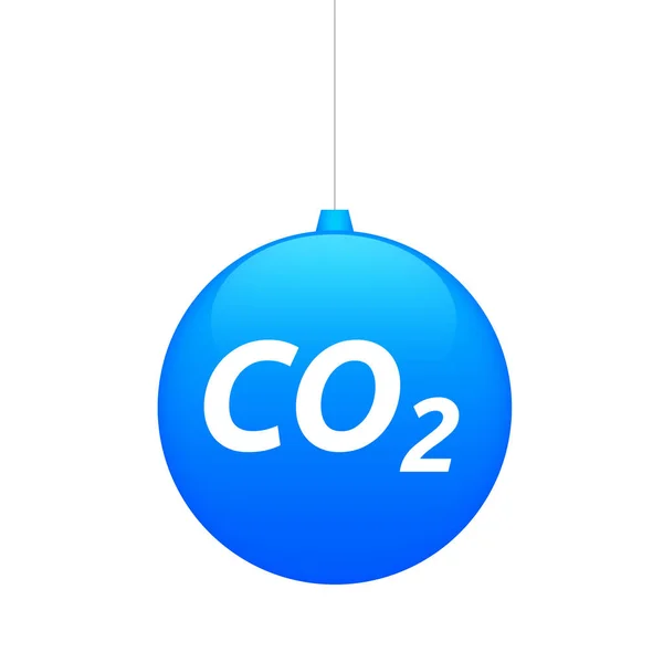 Bola de Natal isolada com o texto CO2 — Vetor de Stock