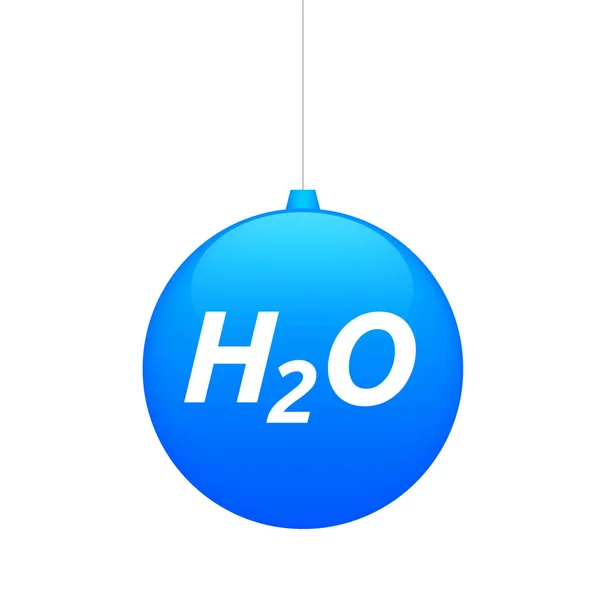 Bola de Natal isolada com o texto H2O — Vetor de Stock