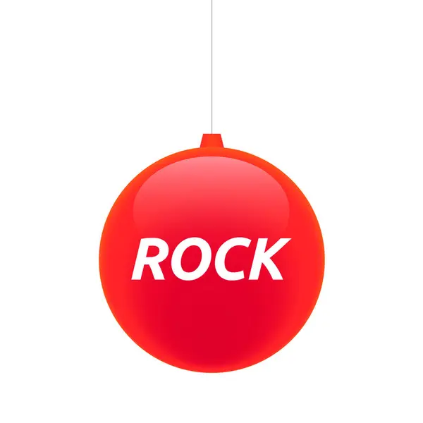 Boule de Noël isolée avec le texte ROCK — Image vectorielle