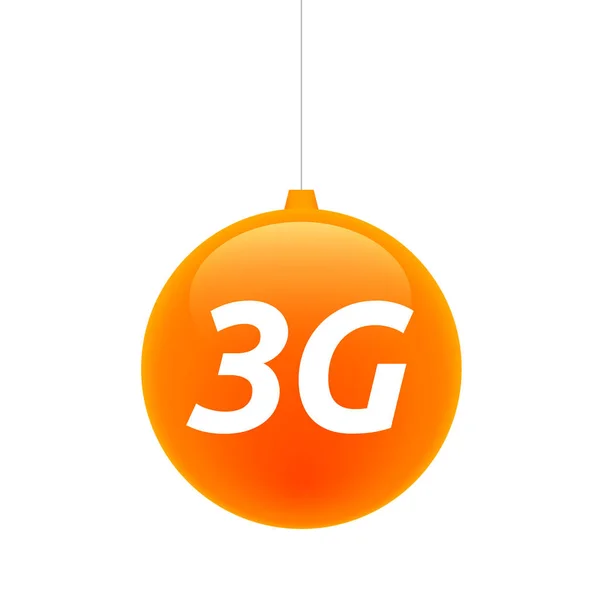 Bola de Navidad aislada con el texto 3G — Archivo Imágenes Vectoriales