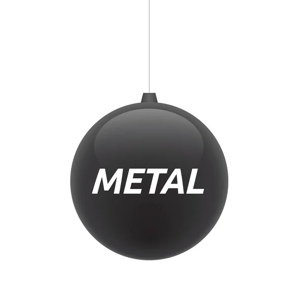 Isolated christmas ball with    the text METAL — Stock Vector