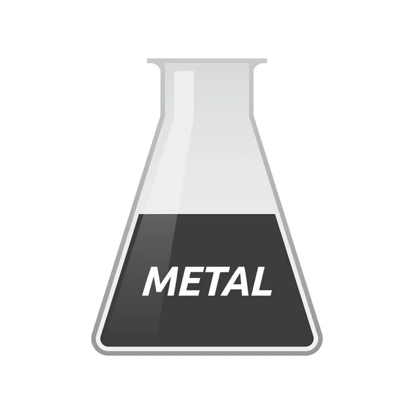 Isoliertes Reagenzglas mit dem Text Metall — Stockvektor
