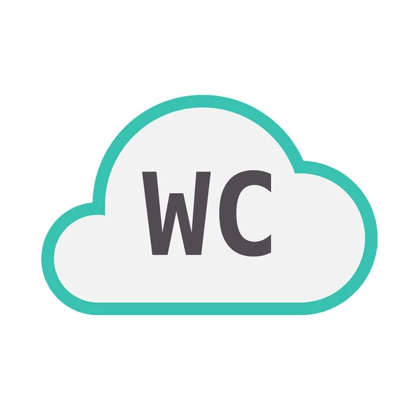 Ícone de nuvem isolado com o texto WC — Vetor de Stock